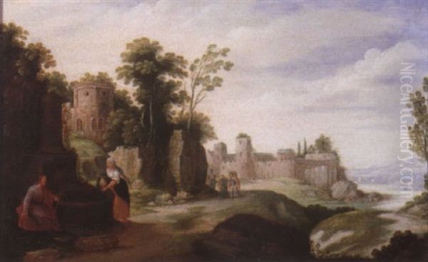 Le Christ Et La Samaritaine Oil Painting by Willem van, the Younger Nieulandt