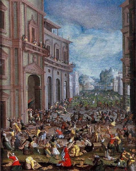 Le Massacre Des Innocents Oil Painting by Willem van, the Younger Nieulandt