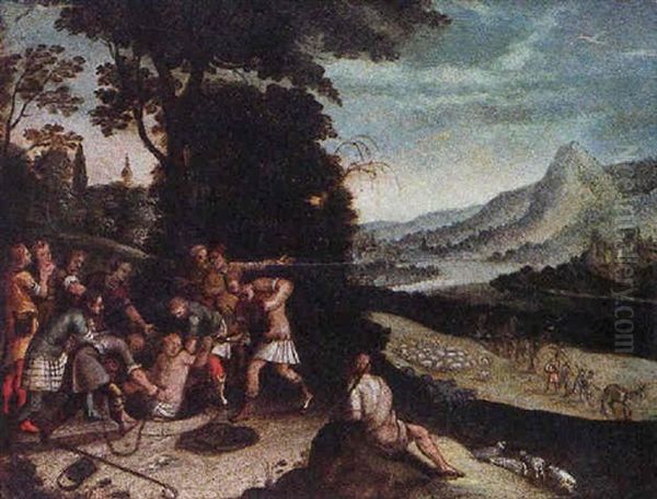 Jacob Jete Dans Le Puits Par Ses Freres Oil Painting by Willem van, the Younger Nieulandt