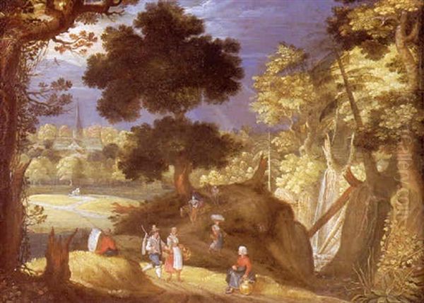 Scene Champetre Oil Painting by Willem van, the Younger Nieulandt