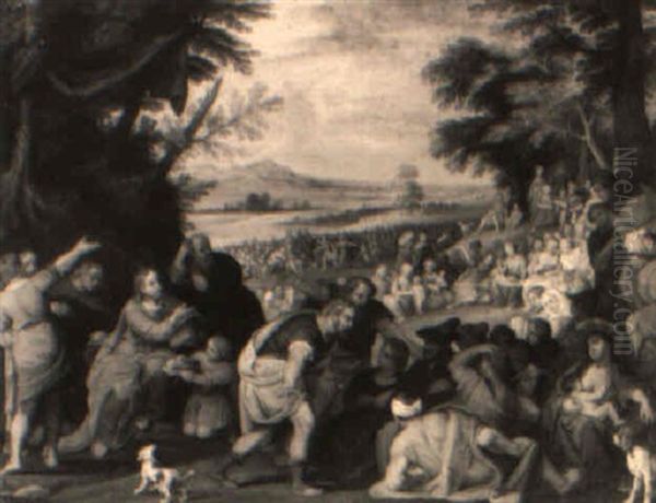 The Feeding Of The Five Thousand Oil Painting by Willem van, the Younger Nieulandt