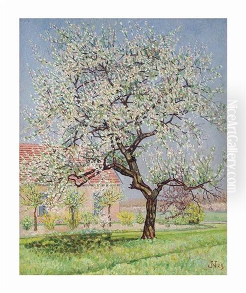 Blossoming Tree Oil Painting by Jakob Nieweg