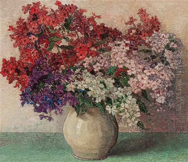 Still Life With Hydrangea Oil Painting by Jakob Nieweg