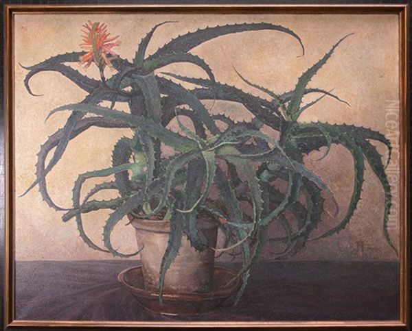 Bluhende Aloe Oil Painting by Jakob Nieweg