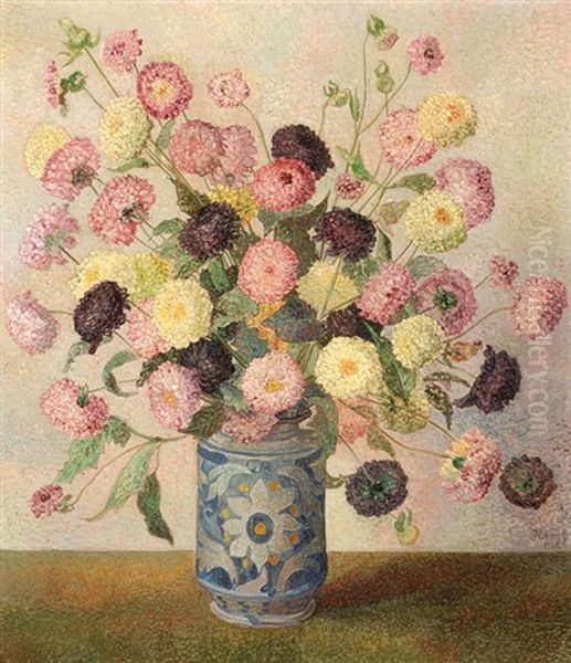 Still Life With Flowers Oil Painting by Jakob Nieweg