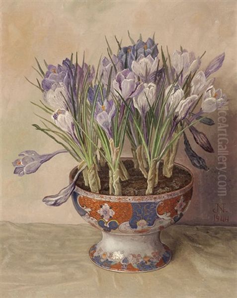 Crocuses Oil Painting by Jakob Nieweg