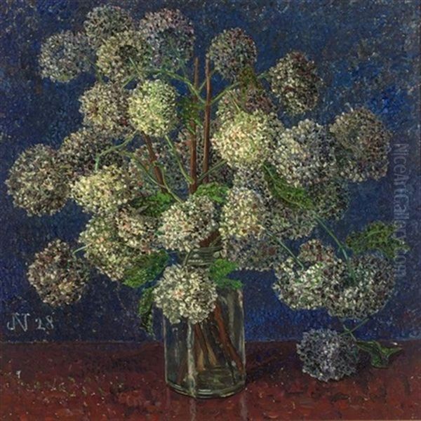 Sneeuwballen In Glazen Pot Oil Painting by Jakob Nieweg