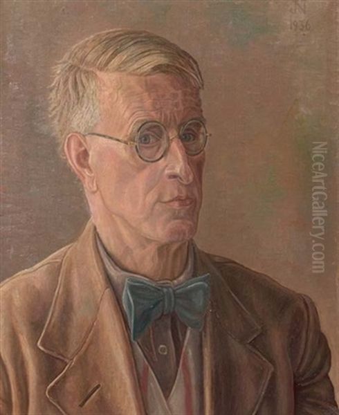 A Self Portrait Oil Painting by Jakob Nieweg