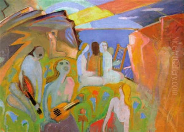 Rantajuhlat Oil Painting by Aarne Niinivirta