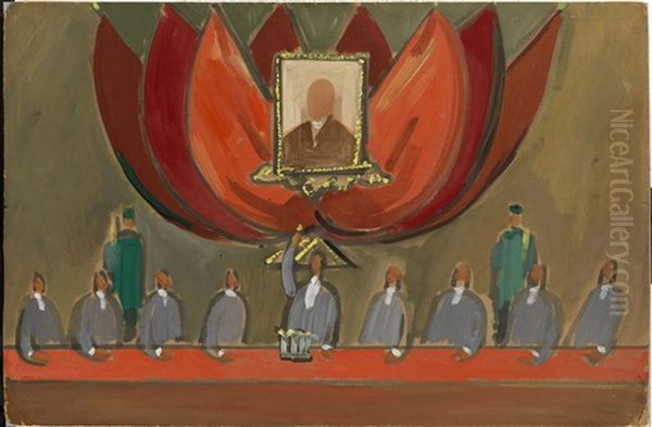 The Court Oil Painting by Salomon B. Nikritin