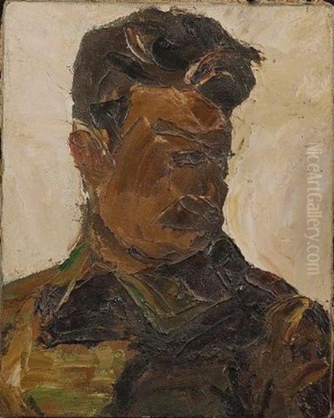 Portrait Of Stalin In Military Uniform Oil Painting by Salomon B. Nikritin