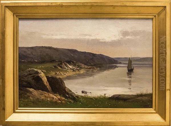 Parti Fran Gullmarsfjorden, Bohuslan Oil Painting by Johan Severin Nilsson