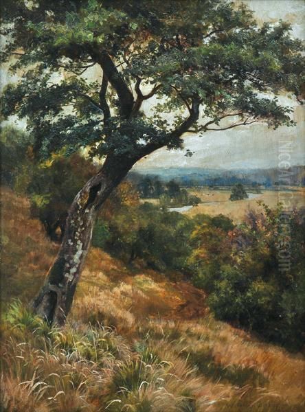 View Of The Valley Of Evesham Oil Painting by Walter Follen Bishop