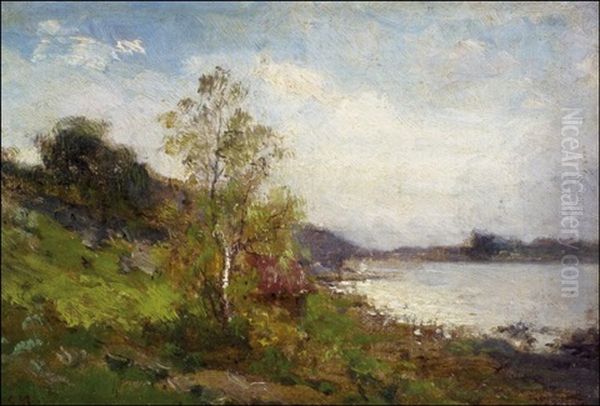 Rantakoivuja Oil Painting by Johan Severin Nilsson