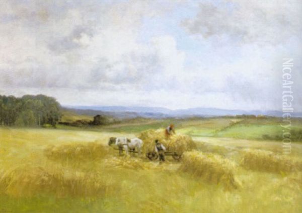 Hobargning Oil Painting by Johan Severin Nilsson