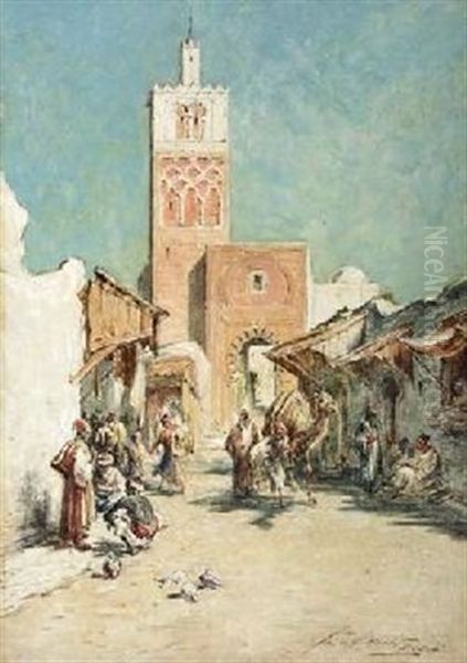 A Street In Tunis Oil Painting by Pollock Sinclair Nisbet
