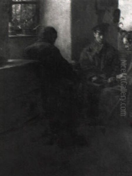 Im Armenhaus Von Landshut Oil Painting by Rudolf Nissl