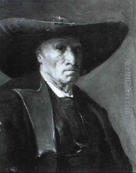 Sudtiroler Bauer In Tracht Oil Painting by Rudolf Nissl