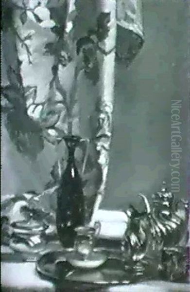 Stilleben Mit Silber-theekanne Oil Painting by Rudolf Nissl
