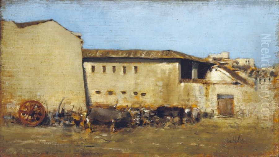 La Masseria Oil Painting by Giuseppe de Nittis