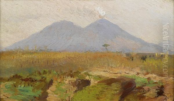 Blick Auf Den Vesuv Oil Painting by Giuseppe de Nittis