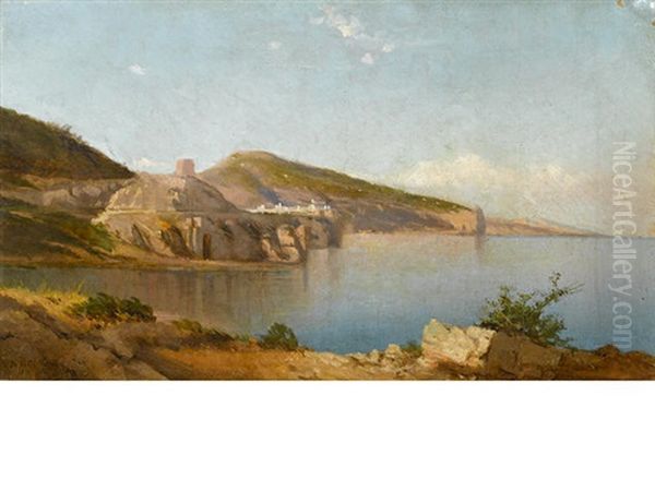 Coastal Landscape Oil Painting by Giuseppe de Nittis