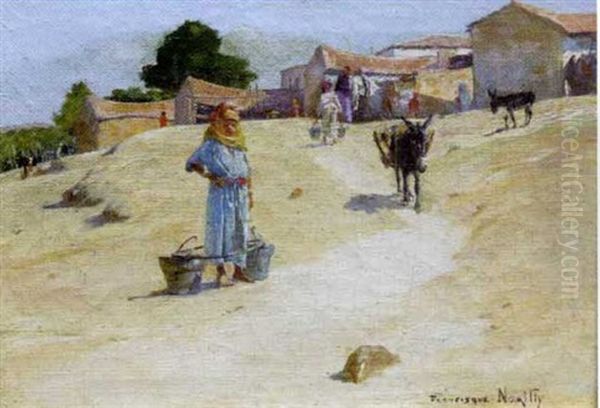 Porteuses D'eau Oil Painting by Francisque Noailly