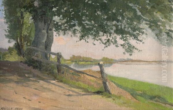 Sommerliche Idylle In Ekensund Oil Painting by Jacob Nobbe