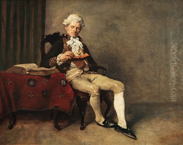Reading Gentleman Oil Painting by Jacob Nobbe