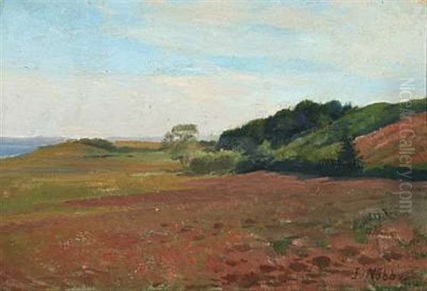 Landscape (flensburg Fjord) Oil Painting by Jacob Nobbe