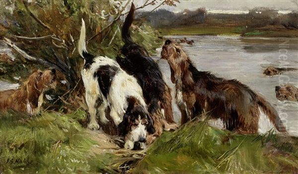 Gone To Ground; The Day's Bag (2 Works) Oil Painting by John Sargent Noble