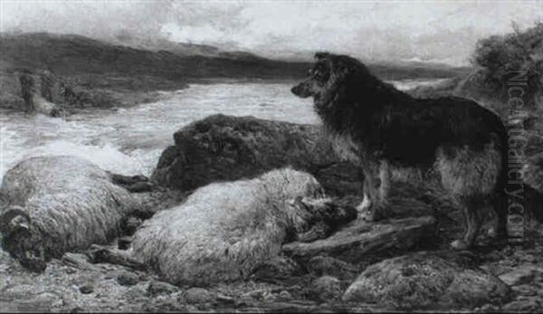 Victims Of The Flood Oil Painting by John Sargent Noble