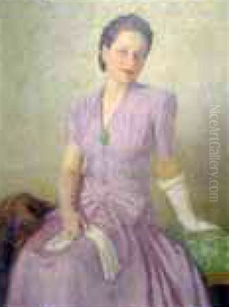 Portrait Of Artist Greta Kempton Oil Painting by Arturo Noci