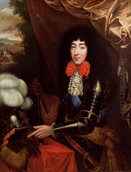 Herzog Philipp Von Orleans, Bruder Von Ludwig Xiv. (collab. W/joseph Parrocel The Elder) Oil Painting by Jean Nocret
