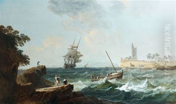 Marine Par Temps Venteux Oil Painting by Noel, Alexandre Jean