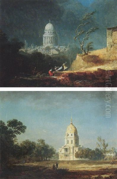 Paris, A View Of The Pantheon Oil Painting by Noel, Alexandre Jean