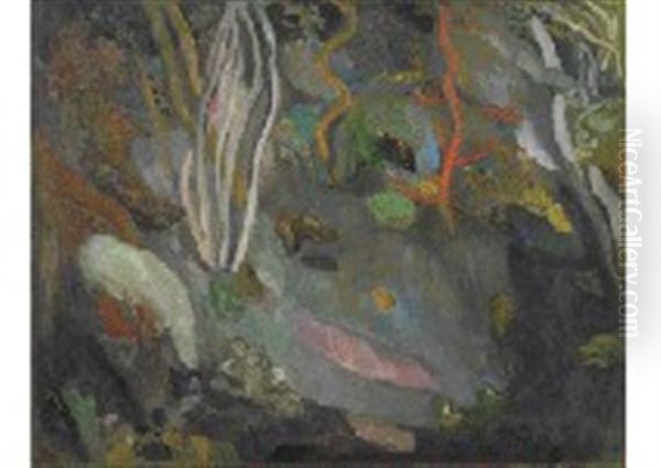 Garden In The Morning Shadow Oil Painting by Kenzo Noguchi