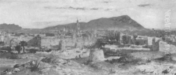 Vue De L'oasis De Laghouat Oil Painting by Maxime Noire