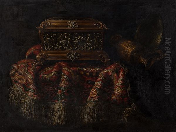 Still Life With Carpet And Chest Oil Painting by Francesco Il Maltese Noletti