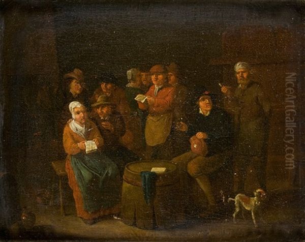 Taverne Mit Singenden Bauersleuten Oil Painting by Joseph Francis Nollekens