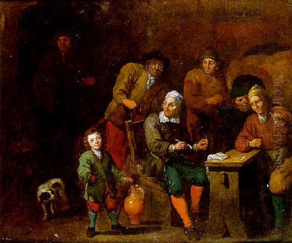 Les Fumeurs De Pipe Dans Un Estaminet Oil Painting by Joseph Francis Nollekens