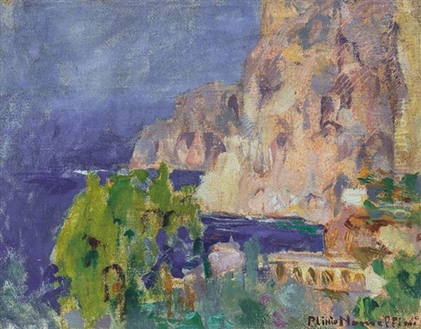 A Capri Oil Painting by Plinio Nomellini