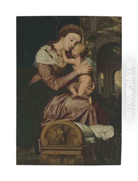 The Virgin And Child Oil Painting by Adam van Noort