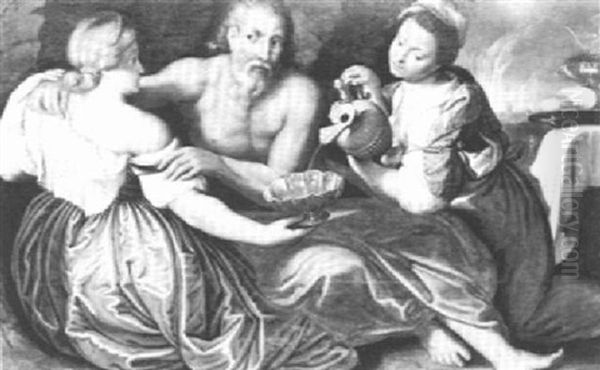 Lot And His Daughters Oil Painting by Adam van Noort