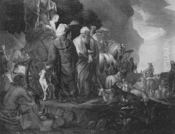 Jacob's Return To Canaan Oil Painting by Adam van Noort