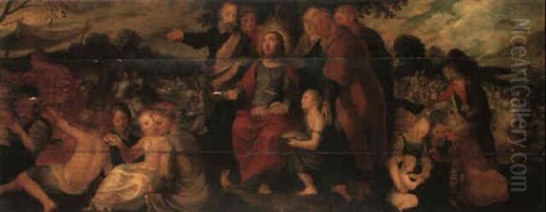 La Multiplication Des Pains Oil Painting by Adam van Noort