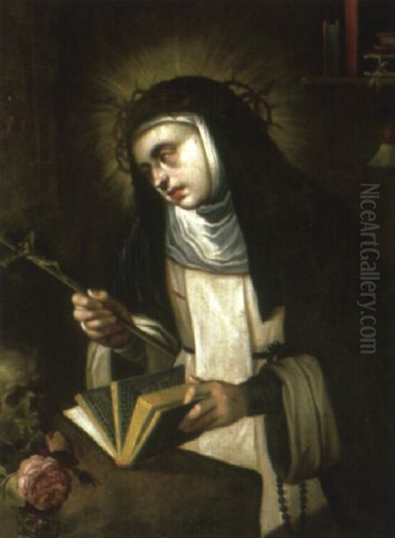 Saint Catherine Of Siena Oil Painting by Adam van Noort