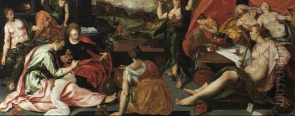 Die Toerichten Jungfrauen Oil Painting by Adam van Noort