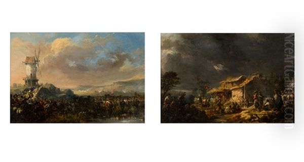 Scena Batalistyczna / Scena Przed Karczma Oil Painting by Jean-Pierre Norblin De La Gourdaine