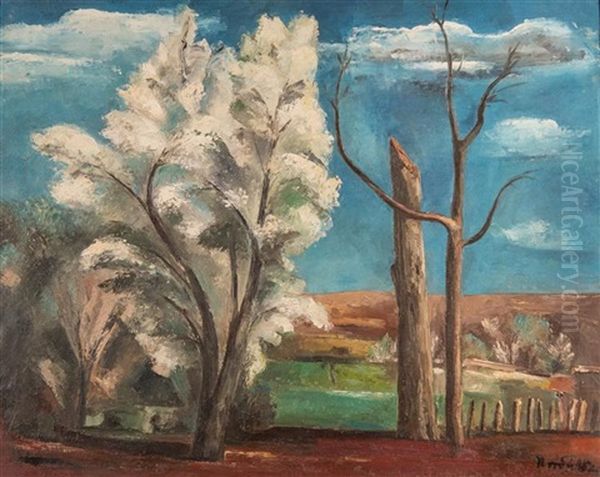 Santa Fe Oil Painting by Bror Julius Olsson Nordfeldt